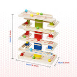 Montessori Ball Tracker Wooden Ball Drop Toy for Toddlers, Educational Wooden Ball Run Toy Race Track Set, Ball Drop Tracker Sensory Toys for Gifts 3 Joonly