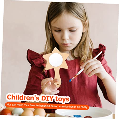 Operitacx 10pcs Small Wooden Mirror Table Top Mirror Travel Makeup Mirror Educational Toys Shatterproof Mirror for Kids Mini Mirrors for Crafts Operitacx