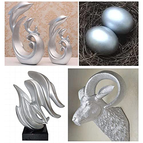 Acrylic Paint Metallic Gold and Silver,200ml Gold Leaf Paint for Art, Painting, Handcrafts,Ideal for Canvas Wood Clay Fabric Ceramic Craft VGSEBA