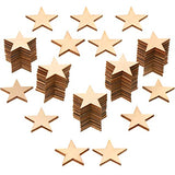 500 Pieces Star Shape Unfinished Wood Pieces, Blank Wood Pieces Wooden Cutouts Ornaments for Memorial Day Independence 4th of July Patriotic Craft Gejoy