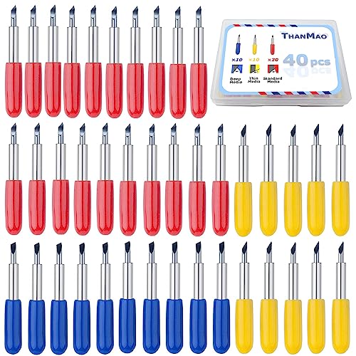 THANMAO 40 Pcs Replacement Blades Compatible with Explore Air 2/Air 3 /Maker/Maker 3 Cutting Machines - includ 10PCS Fine-Point Blades, 20PCS - WoodArtSupply