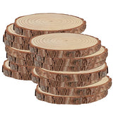 HAKZEON 14 PCS 6-7 Inches Natural Wood Slices, 3/5 Inches Thick Wood Rounds with Bark, Unfinished Wooden Discs for Crafts Rustic Wedding Ornaments, HAKZEON