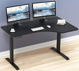 SHW 55-Inch Large Electric Height Adjustable L-Shaped Standing Desk with Right Facing Corner, Black SHW