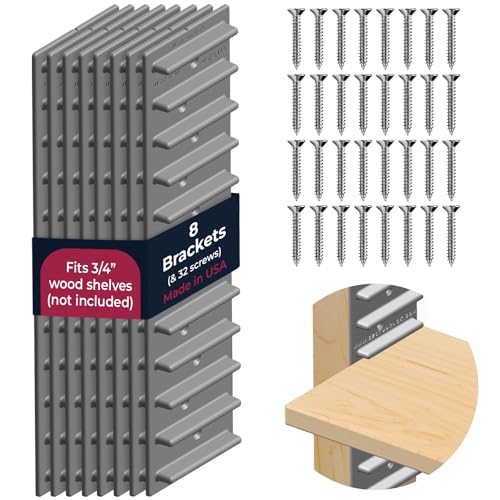 Made in USA | EZStudRack Adjustable Between Stud Shelf Bracket | Shelf Brackets for Wall Mounted Shelf | Shelving Brackets for Home | Garage Shelf EZStudRack