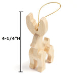 Unfinished Wood Reindeer Ornaments - Pack of 4 Wooden Deer for Holiday Decorations and Christmas Displays Ready for DIY Craft Projects from Factory Factory Direct Craft