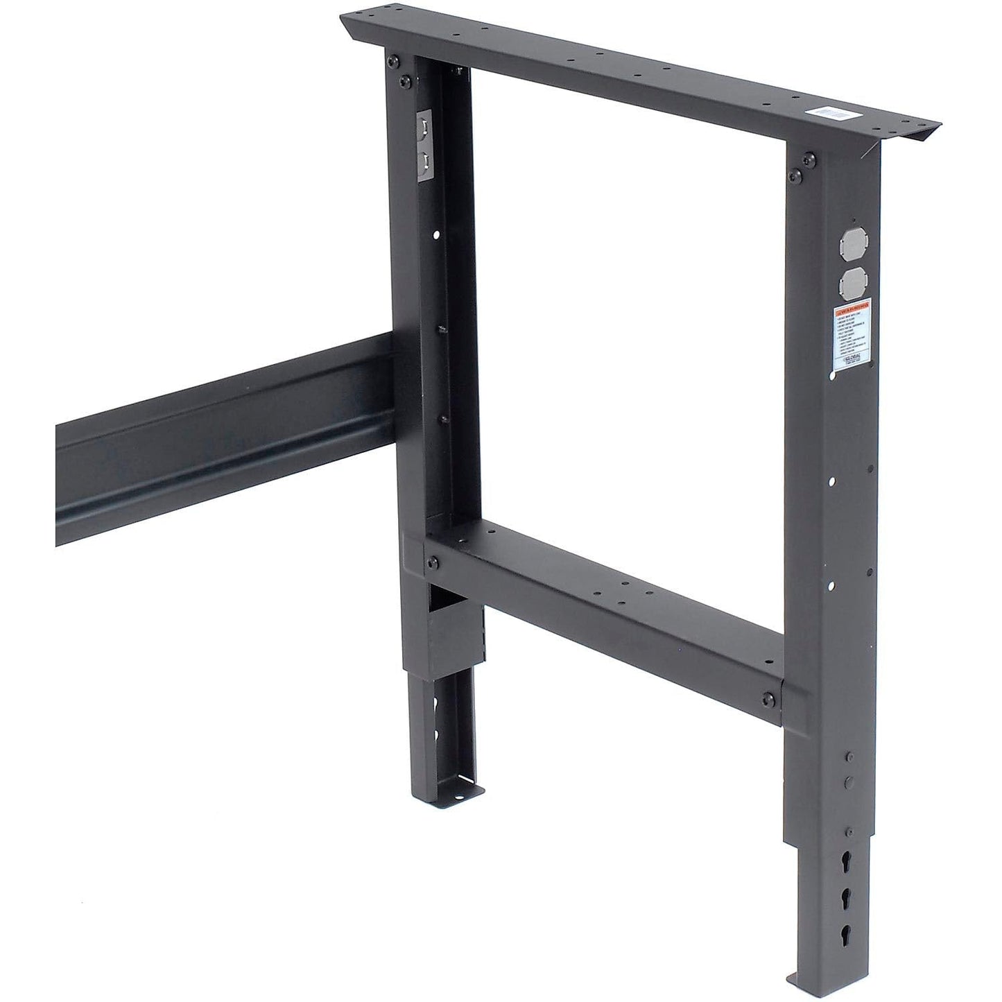 Global Industrial Adjustable Height Workbench C-Channel Leg, 60" W x 30" D, 1-3/4" Steel Square Edge, Black - WoodArtSupply