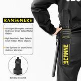 RANSENERS Metal Detector Wand,Security Wand,Portable Adjustable Sound & Vibration Alerts, Detects Weapons Knivers Screw (High Sensitivity, Black) R RANSENERS