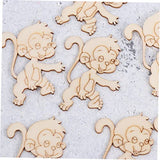 TEHAUX 40 pcs Wood Cutouts for Crafts Christmas Desktop Decor Unfinished Wood Monkey Cutout Shapes Xmas Table centerpieces Christmas Figurine TEHAUX