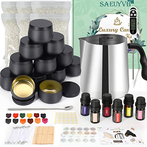 SAEUYVB Candle Making Kit for Adults - Full Set Candle Making Supplies - Soy Candle Kit - DIY Starter Scented Soy Candle Making Kit - Perfect - WoodArtSupply