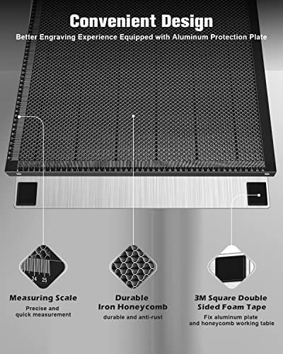 FAHKNS Honeycomb Working Table, 19.68"x19.68"x0.87" Honeycomb Laser Bed for Most Laser Engravers, for Fast Heat Dissipation and Table-Protecting with - WoodArtSupply