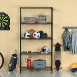 WORKPRO Storage Shelves, 5 Tier Metal Shelving Unit, Garage Wire Rack, Standing Adjustable Shelves with Hooks for Pantry Closet Kitchen Basement, 30" WORKPRO