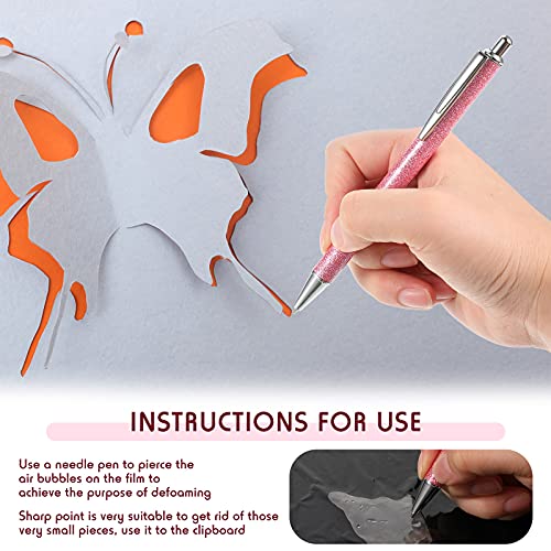 2 Pieces Weeding Pen Vinyl Pen Pin Weeding Tool Fine Point Weeding Tool Glitter Metal Vinyl Air Release or Car Puncturing Installation Retractable - WoodArtSupply