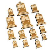 Train Tram Rail Railway Station Icon Mini Wood Shape Charms Jewelry DIY Craft - Various Sizes (16pcs) - with Hole Sniggle Sloth