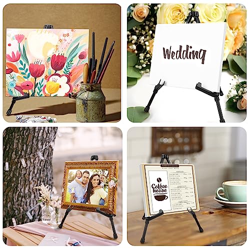 AROIC 14'' Tabletop Instant Display Easel, 6 pack Black Small Steel Portable & Adjustable Collapsible Table Tripod Easels Stand, for Canvas AROIC