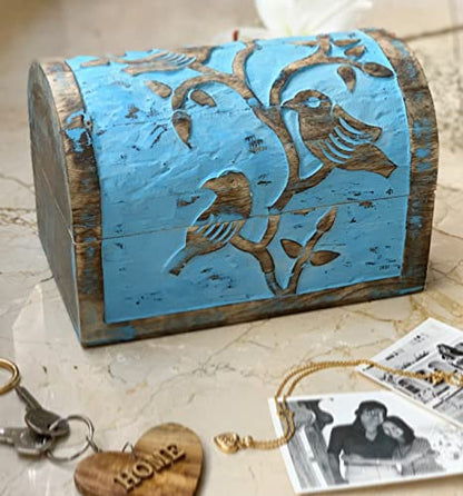 Great Birthday Gift Ideas Handmade Decorative Wooden Jewelry Box Jewelry Organizer Keepsake Box Treasure Chest Trinket Holder Watch Box Storage Lock