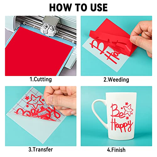 16 Pack Permanent Vinyl Bundle - Self Adhesive Vinyl Sheets for Cricut, Permanent Outdoor Vinyl Sheets for Home Decal, Mug, Ceramics,DIY Craft Lya Vinyl