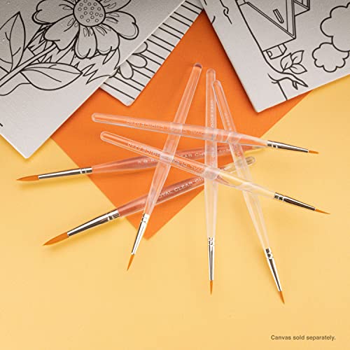 Royal & Langnickel RSET-9158 Royal Zip N' Close Gold Taklon Clear Acrylic Handle Detail Brush Set, 10.5 x 3.9 x 0.5, Multicolor, 7-Piece Royal & Langnickel