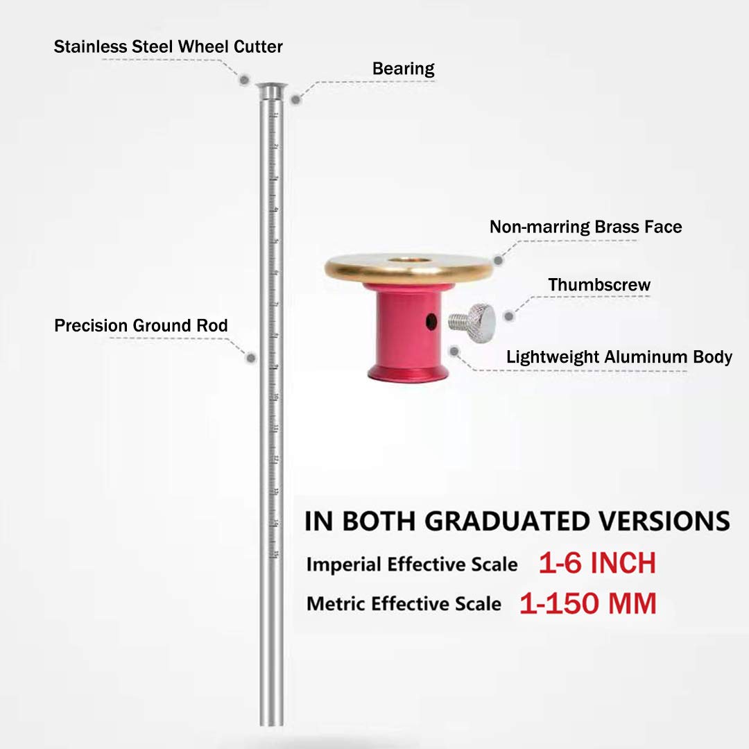 YOSELIN Dovetail Marking Jig Wheel Marking Gauge Tool Set, 1 Woodworking Pencil,1 Wheel Cutter for Hardwood,1 Bearing Wheel Cutter for Soft Wood, YOSELIN