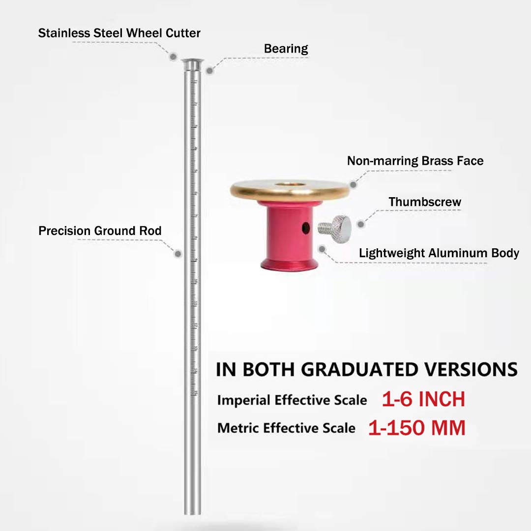 YOSELIN Dovetail Marking Jig Wheel Marking Gauge Tool Set, 1 Woodworking Pencil,1 Wheel Cutter for Hardwood,1 Bearing Wheel Cutter for Soft Wood, - WoodArtSupply