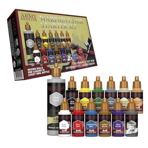 The Army Painter Warpaints Air Starter Set - Paint and Primer for Tabletop Roleplaying, Boardgames, and Wargames Miniature Model Painting - Non-Toxic - WoodArtSupply