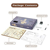 ROKR Airplane Control Tower 3D Wooden Puzzle Music Box - DIY Mechanical Model Kit for Adults and Kids ROKR