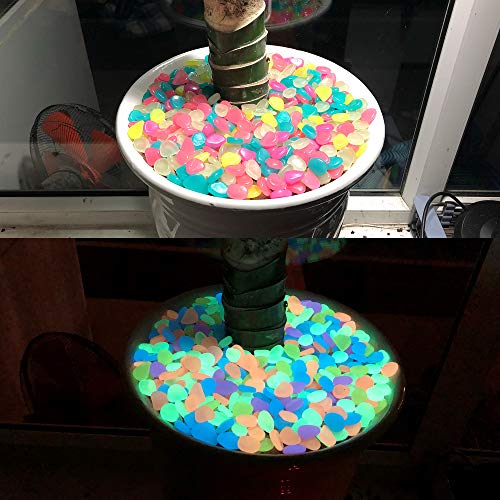 Glow in The Dark Rocks for Fish Tank, Aquarium, Plant Pot, Bonsai - Glow in The Dark Garden Pebbles for Walkways, Driveway, Landscape, Patio (100pcs) - WoodArtSupply