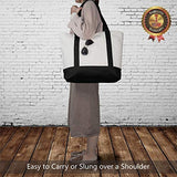 TOPDesign 1 | 3 | 6 | 30 Pack Stylish Canvas Tote Bag with an External Pocket, Top Zipper Closure, Daily Essentials (Black/Natural Pack of 1) TOPDesign