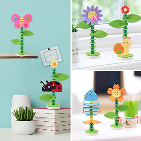 Coola Spring Craft Kit for Kids - Art and Craft DIY Early Educational Toys Suitable for Girls & Boys Pack 6 Include 2Flowers Snail Birdie Butterfly Coola