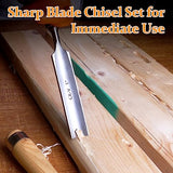 ATOPLEE 4 Piece Wood Chisel Set for Woodworking, Professional Wood Chisel Tool Carpenter Gouge CR-V Steel Semi-Circular Edge Sharp Blade ATOPLEE