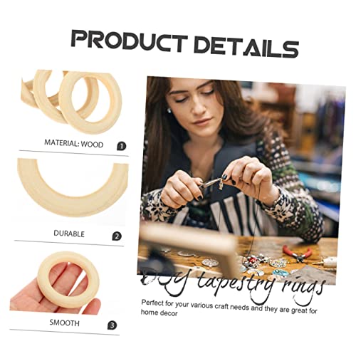 Anneome 25pcs Handmade Wooden Ring Unpainted Wooden Rings Wooden Ring Crafts Lant Hanger Pendant DIY Painting Wood Rings Necklace Hand Jewelry Wooden Anneome