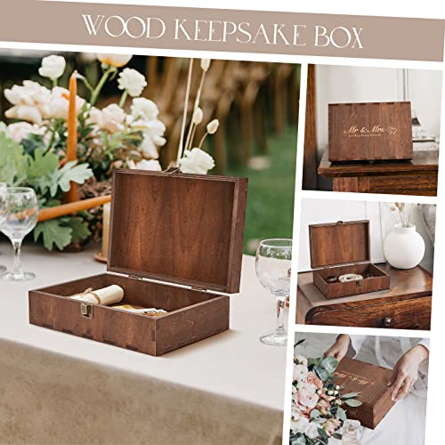 AW BRIDAL Keepsake Box With Lid - Wood Wedding Memory Storage Box - Bridal Shower Gifts Wedding Gifts Anniversary Engagement Valentines Day Gifts - WoodArtSupply