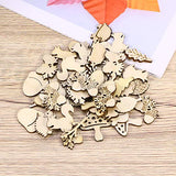 Healifty 50pcs Unfinished Wooden Cutouts Natural Wooden Slices Wooden Embellishments Crafts for DIY Craft Embellishments Wood Slices DIY Wooden Healifty