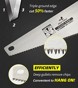 DOWELL 14 in Hand Saw - 11 TPI Fine Cuts Wood Saw Perfect for Sawing, Trimming, Gardening, Cutting Wood, Drywall, Plastic Pipes, Sharp Blade - DOWELL