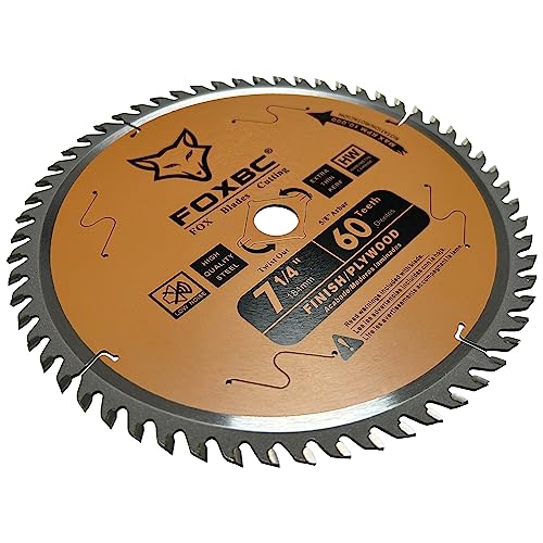 FOXBC 7-1/4" Circular Saw Blade 60-Tooth Replacement for Freud Diablo D0760A D0760X, DeWalt DWA171460 Ultra Fine Finish Circular Saw Blade - WoodArtSupply