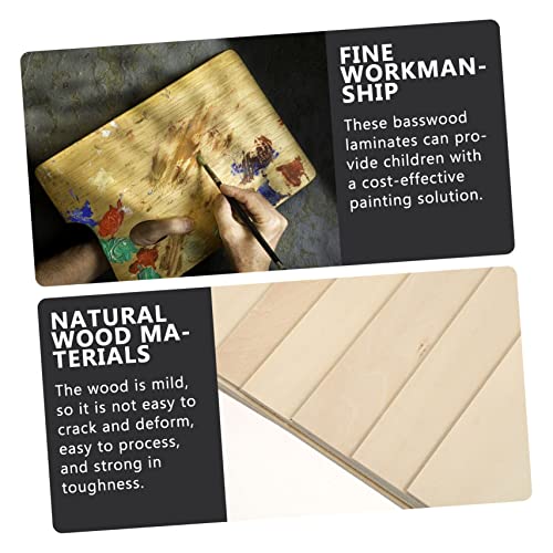 KALLORY 10pcs Board Wood Crafts Unfinished Thin Plywood Unfinished Wood Plaques Wood Painting Slice Plywood for Engraving Plywood Wood Slabs Hardwood KALLORY