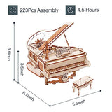ROBOTIME AMK81 Magic Piano 3D Wooden Puzzle - Elegant Mechanical Music Box Kit for Adults ROBOTIME