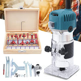 Wood Router Tool Compact Trim Router with 6 Variable Speed 15 Wood Router Bits Set Woodworking Tools for Wood Cabinet Processing, 110V 800W HaroldDol