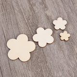 Sewroro 100pcs Flower Wood Cutouts Unfinished Wood Plum Slices Flower Wooden Wood Flower Slices Cut Wooden Plum Nativity Ornaments DIY Gifts in Bulk Sewroro