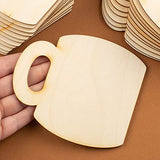 Pack of 24 Unfinished Wood Coffee Cup Cutouts by Factory Direct Craft - Made in USA Blank Wooden Coffee Mug Shapes for Coffee and Tea Lover DIY Factory Direct Craft