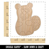 Silly Beaver Doodle Unfinished Wood Shape Piece Cutout for DIY Craft Projects - 1/4 Inch Thick - 4.70 Inch Size Sniggle Sloth