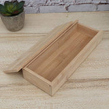 SUPVOX Unfinished Wood Box Bamboo Storage Box with Pull Out Lid Small Jewelry Gift Organizer for DIY Craft Home Travel SUPVOX