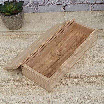 SUPVOX Unfinished Wood Box Bamboo Storage Box with Pull Out Lid Small Jewelry Gift Organizer for DIY Craft Home Travel - WoodArtSupply