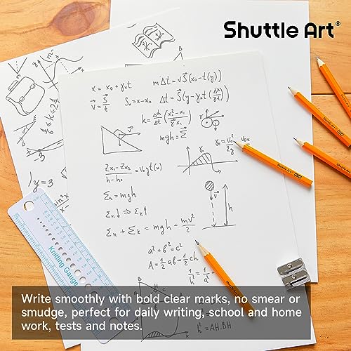 Shuttle Art #2 HB Golf Pencils and Erasers Bundle, Set of 360 Pack Bulk Golf Pencils + 72 Pack White Erasers Bulk - WoodArtSupply