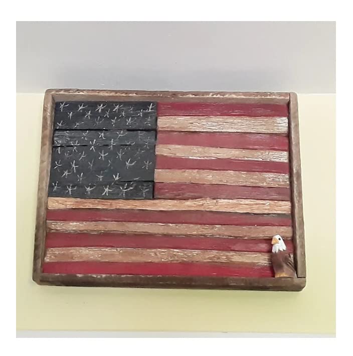 Bald Eagle Figurine Small Wood Bird Statue Art Carving Decoration Miniature Animal Cake Topper Selsela