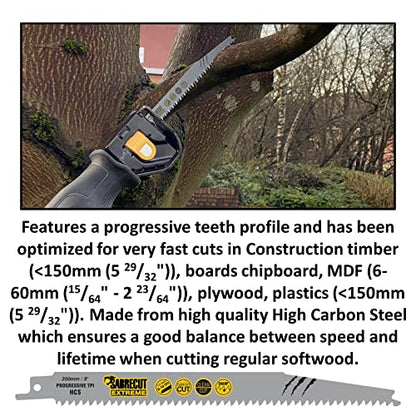10 x SabreCut SCRSKW10A Mixed S644D S1531L S2345X Fast Wood Cutting Reciprocating Sabre Saw Blades Compatible with Bosch Dewalt Makita and many