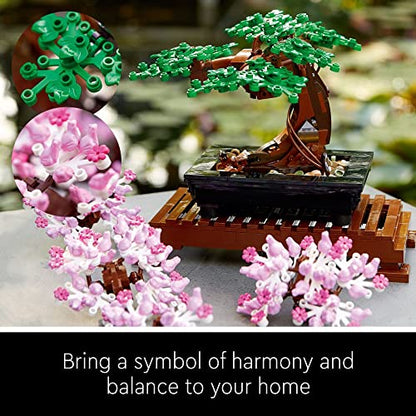 LEGO Icons Bonsai Tree Building Set 10281 - Featuring Cherry Blossom Flowers, DIY Plant Model for Adults, Creative Gift for Home Décor and Office - WoodArtSupply