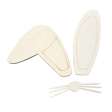 Kisangel 1 Set Bunny Ears Mustache Wall Unfinished Wood Discs Wood Discs for Crafts Blank Wood Slices Easter Window Stickers Easter Wooden Kisangel