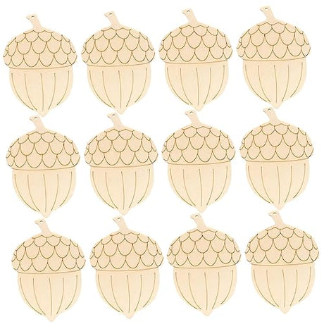COHEALI 20pcs Blank Pine Cone Wooden Sign Christmas Acorn Ornaments Acorn Gift Tags Christmas Tree Hanging Decor Christmas Wooden Crafts Wooden Tags COHEALI