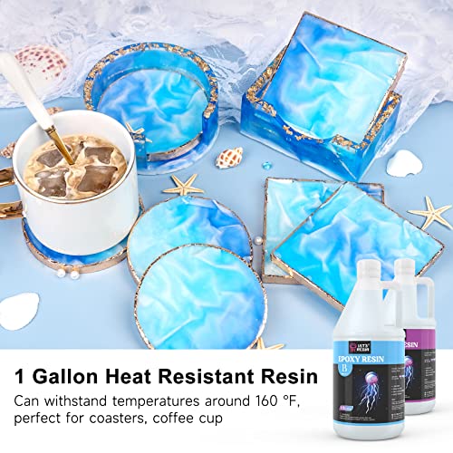 LET'S RESIN Epoxy Resin Kit,1 Gallon Bubble Free & Crystal Clear Epoxy Resin, Table Top Epoxy Resin for Casting, DIY, Resin Art,Molds,Jewelry LET'S RESIN