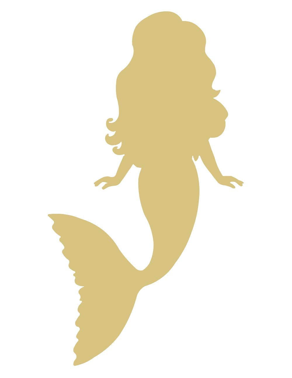 Mermaid Cutout Unfinished Wood Summer Birthday Party Beach House Nautical Door Hanger MDF Shape Canvas Style 11